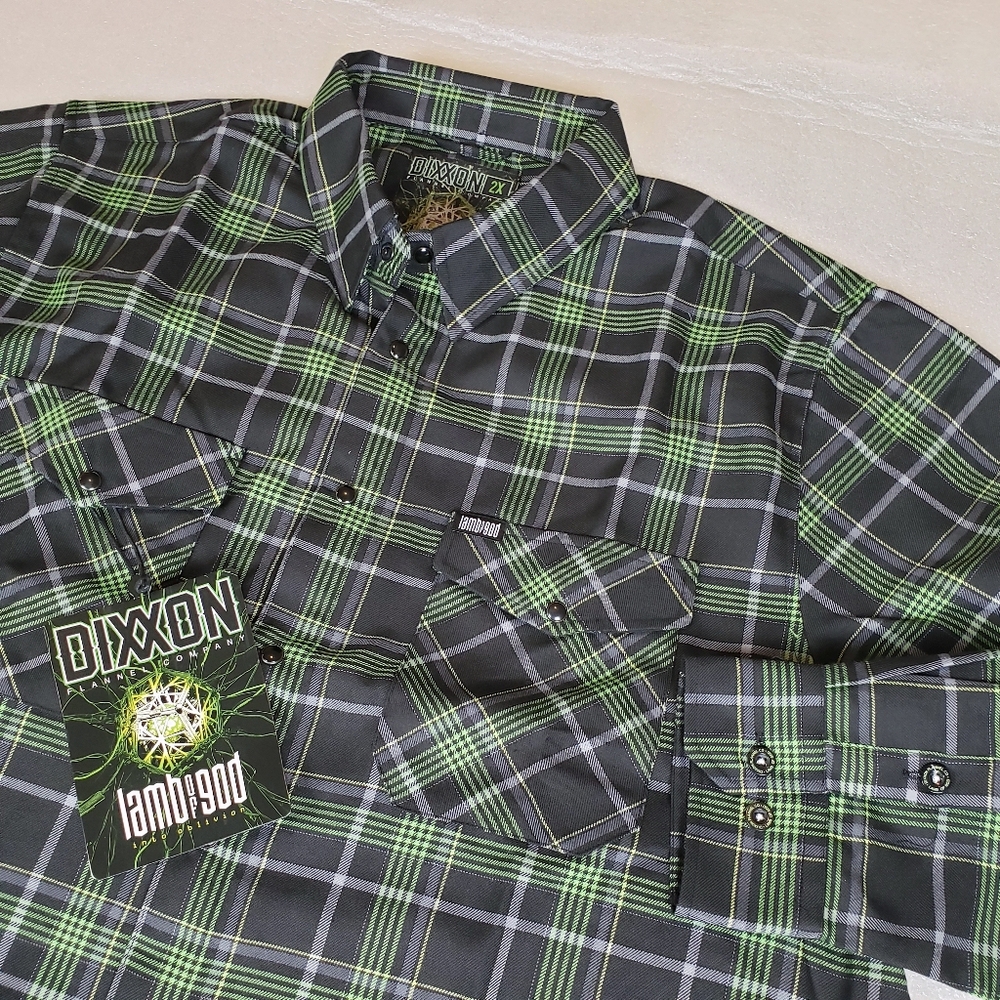 NWT DIXXON Men's 2X 2XL LAMB OF GOD 2026 INTO OBLIVION Flannel Shirt